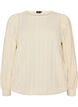 Jersey blouse met structuur en ballonsilhouet, Vanille, Packshot image number 0