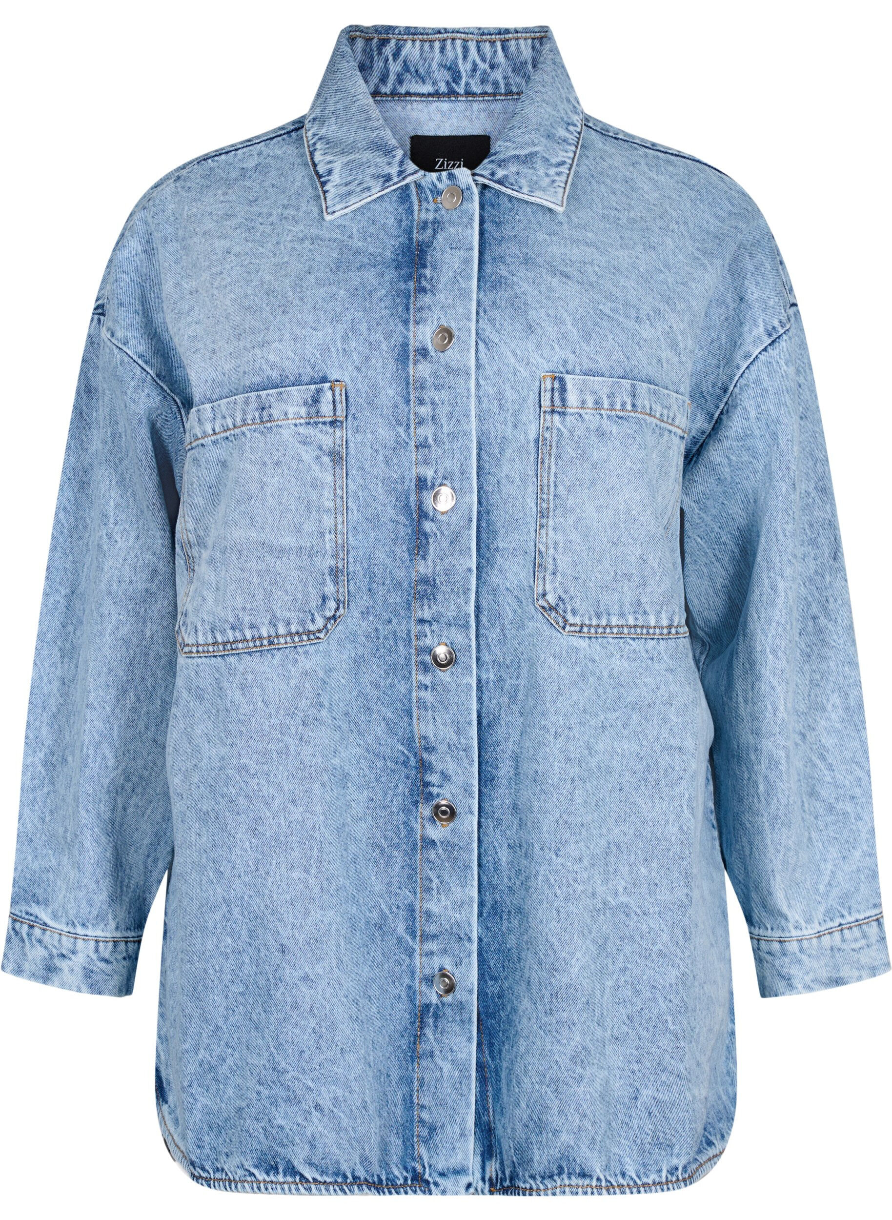 ZizziLoszittend spijkerjack met knopen, Light blue denim, Packshot image number 0