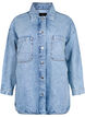Loszittend spijkerjack met knopen, Light blue denim, Packshot image number 0