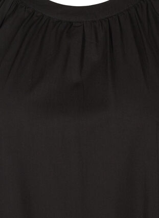 Tuniek met lange mouwen in viscosemix, Black, Packshot image number 2