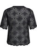 Blouse en dentelle avec un motif graphique et des manches 1/2, Noir, Packshot image number 1