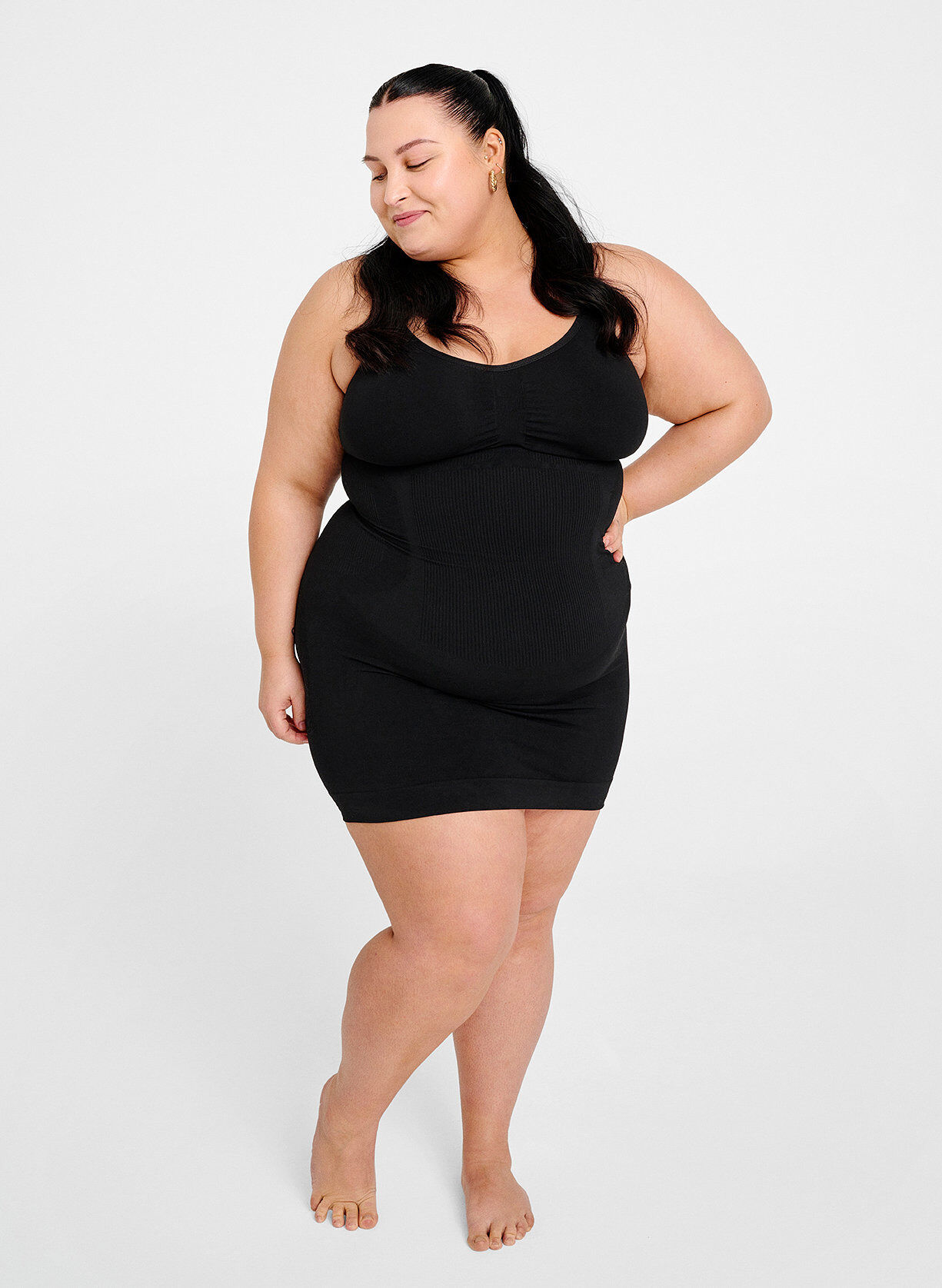 ZizziShapewear jurk met dunne bandjes, Zwart, Image image number 1