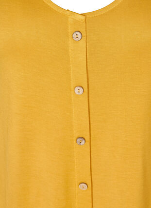 Viscose top met knopen, Golden Yellow, Packshot image number 2