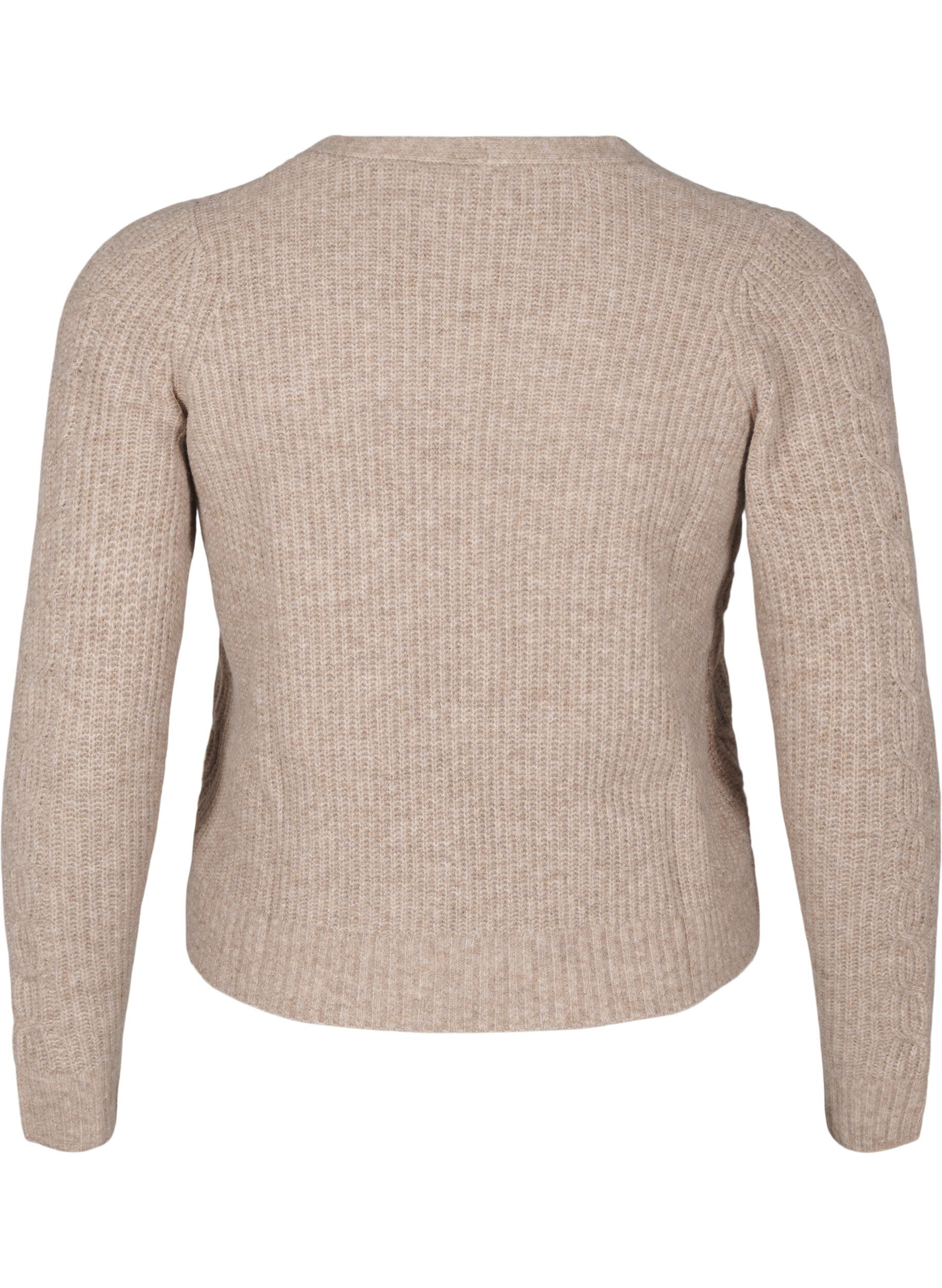 ZizziGebreid vest met strikdetails, Simply Taupe Mel., Packshot image number 1
