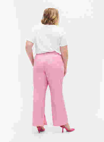 Gemêleerde broek met elastiek en knoopsluiting, Rosebloom, Model image number 1