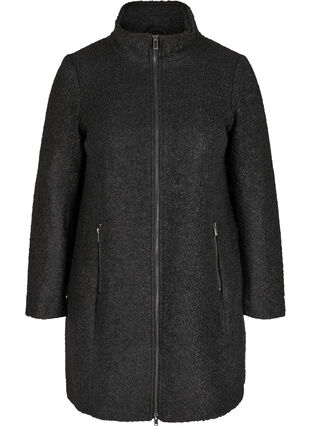 Manteau avec laine et fermeture éclair, Black, Packshot image number 0