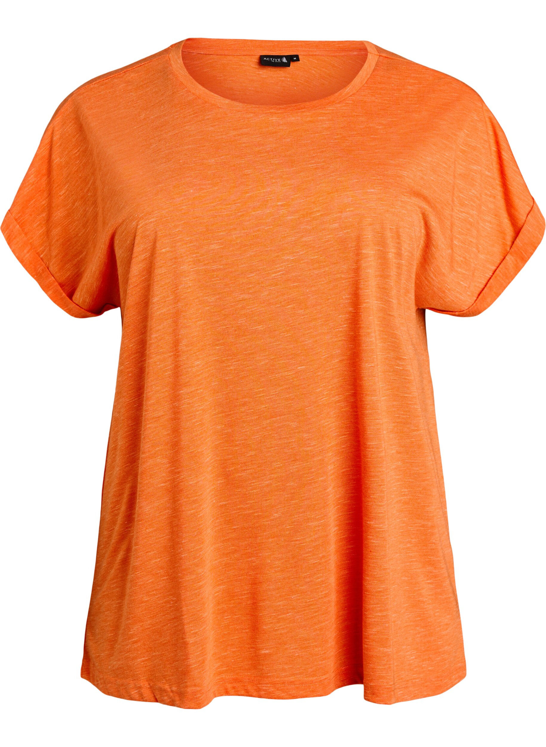 ZizziLosse workout T-shirt met korte mouwen, Oranje, Packshot image number 0