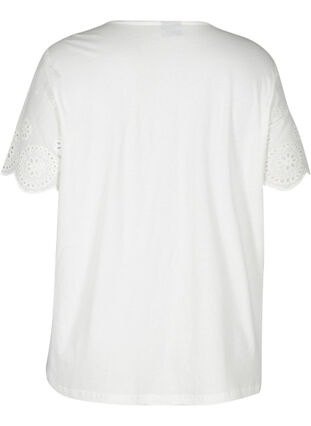 Blouse manches courtes avec broderie anglaise, Snow White, Packshot image number 1