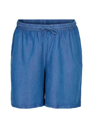 Short ample avec cordon de serrage et poches, Blue denim, Packshot image number 0