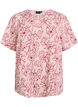 Blouse met korte mouwen en ronde hals, Roze, Packshot image number 0