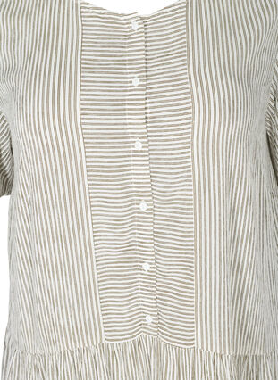 Robe à manches courtes à rayures et boutons, White Stripe, Packshot image number 2