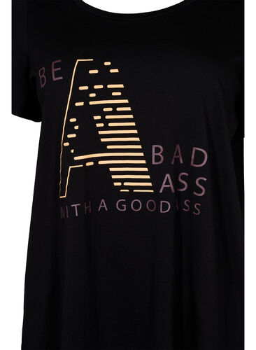 T-shirt de sport avec imprimé, Black w. Bad Ass, Packshot image number 2