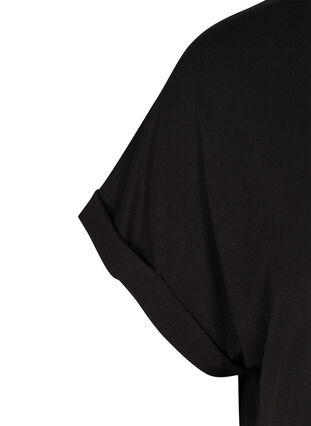 T-shirt col rond en mélange de viscose, Black, Packshot image number 2