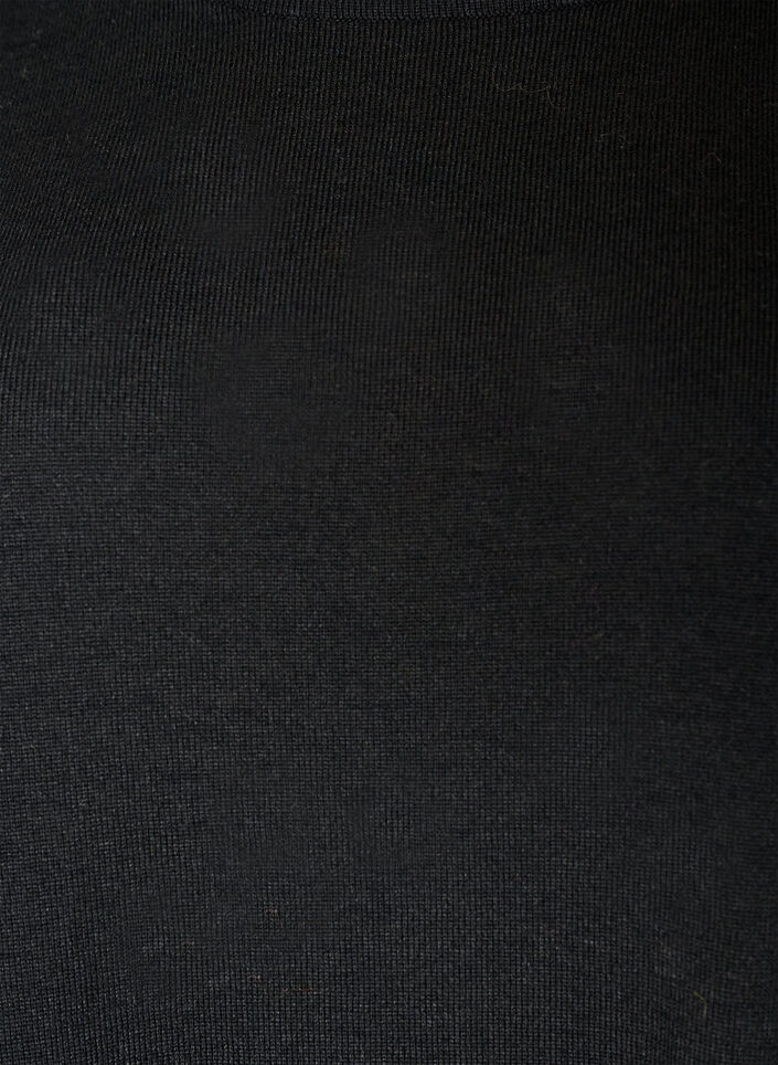 Robe courte en maille avec ourlet en dentelle, Noir, Packshot image number 2