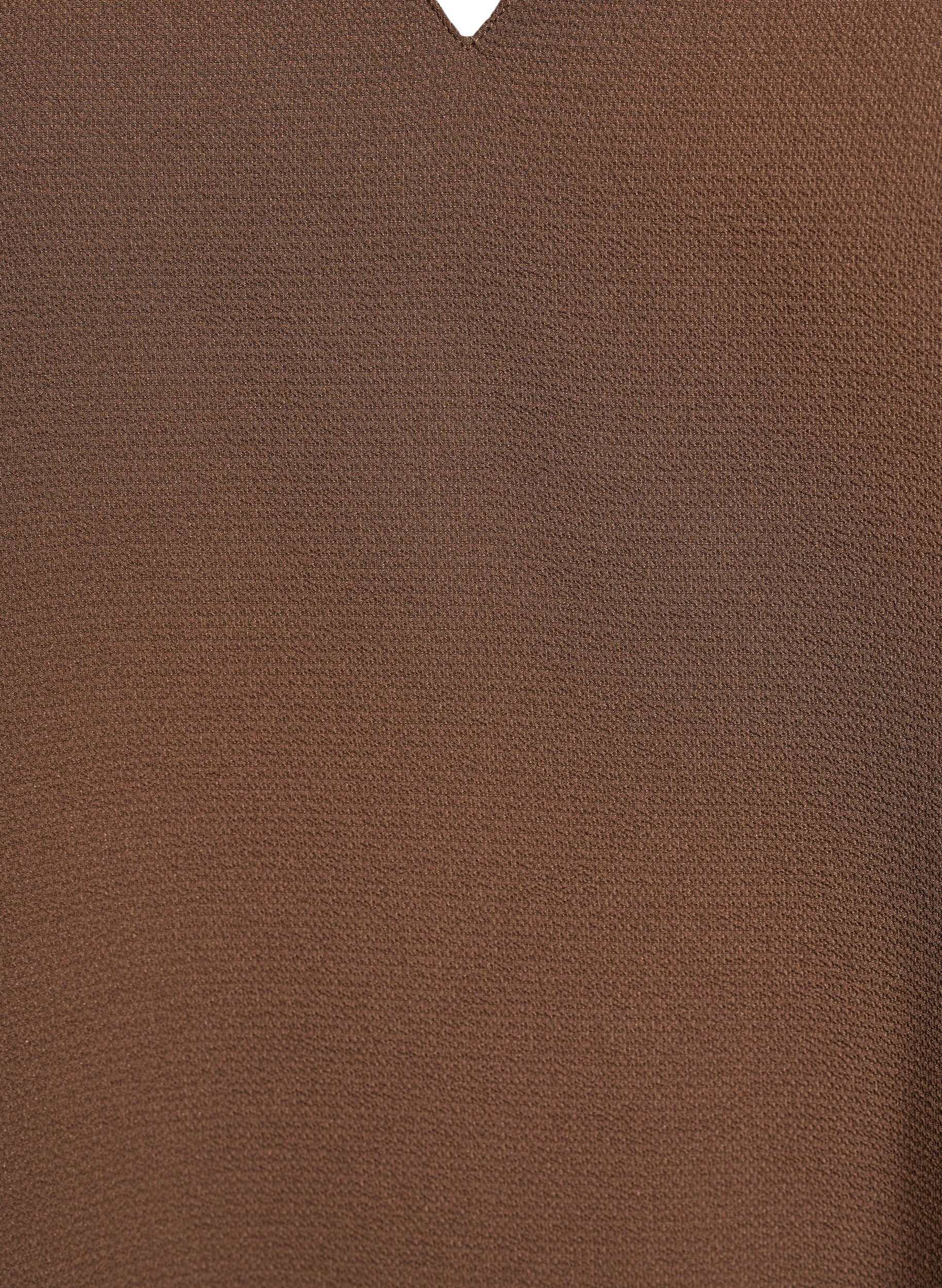 ZizziBlouse met korte mouwen en V-hals, Bruin, Packshot image number 2