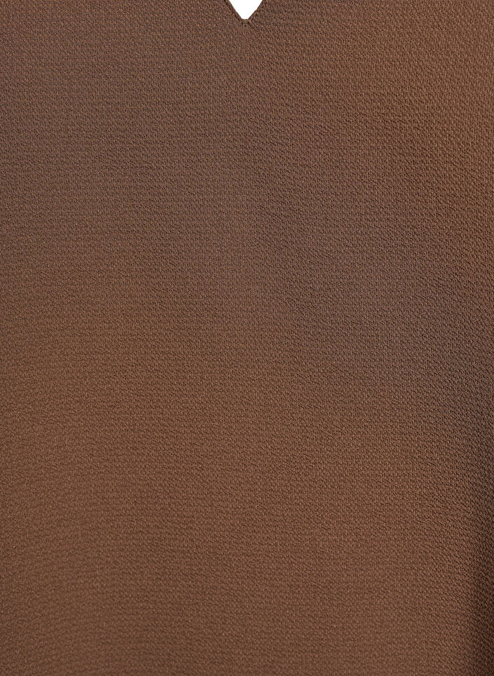 Chemisier à manches courtes et à col en V, Marron, Packshot image number 2