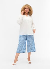 Pantalon ample avec imprimé, Blue Small Flower, Model