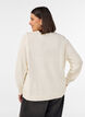 Vest met kabelpatroon, Vanille, Model image number 2