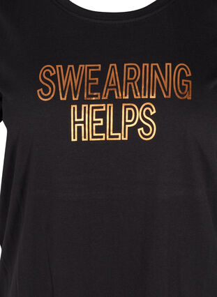 T-shirt de sport avec imprimé, Black Swearing, Packshot image number 2