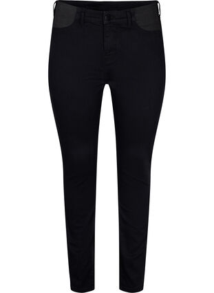 Super slim Amy jeans met elastiek in de taille, Black, Packshot image number 0