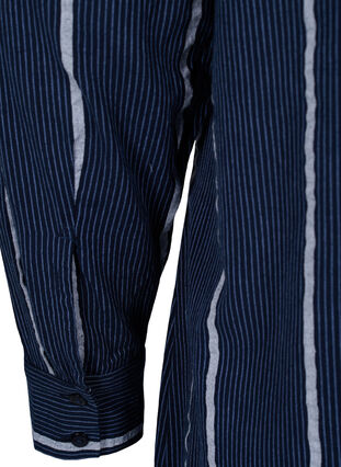Robe chemise longue à rayures en coton, N.Sky w.White Stripe, Packshot image number 3
