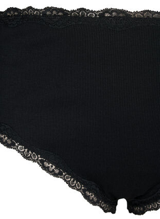 Lot de 2 culottes avec bordure en dentelle, Black/Black, Packshot image number 3
