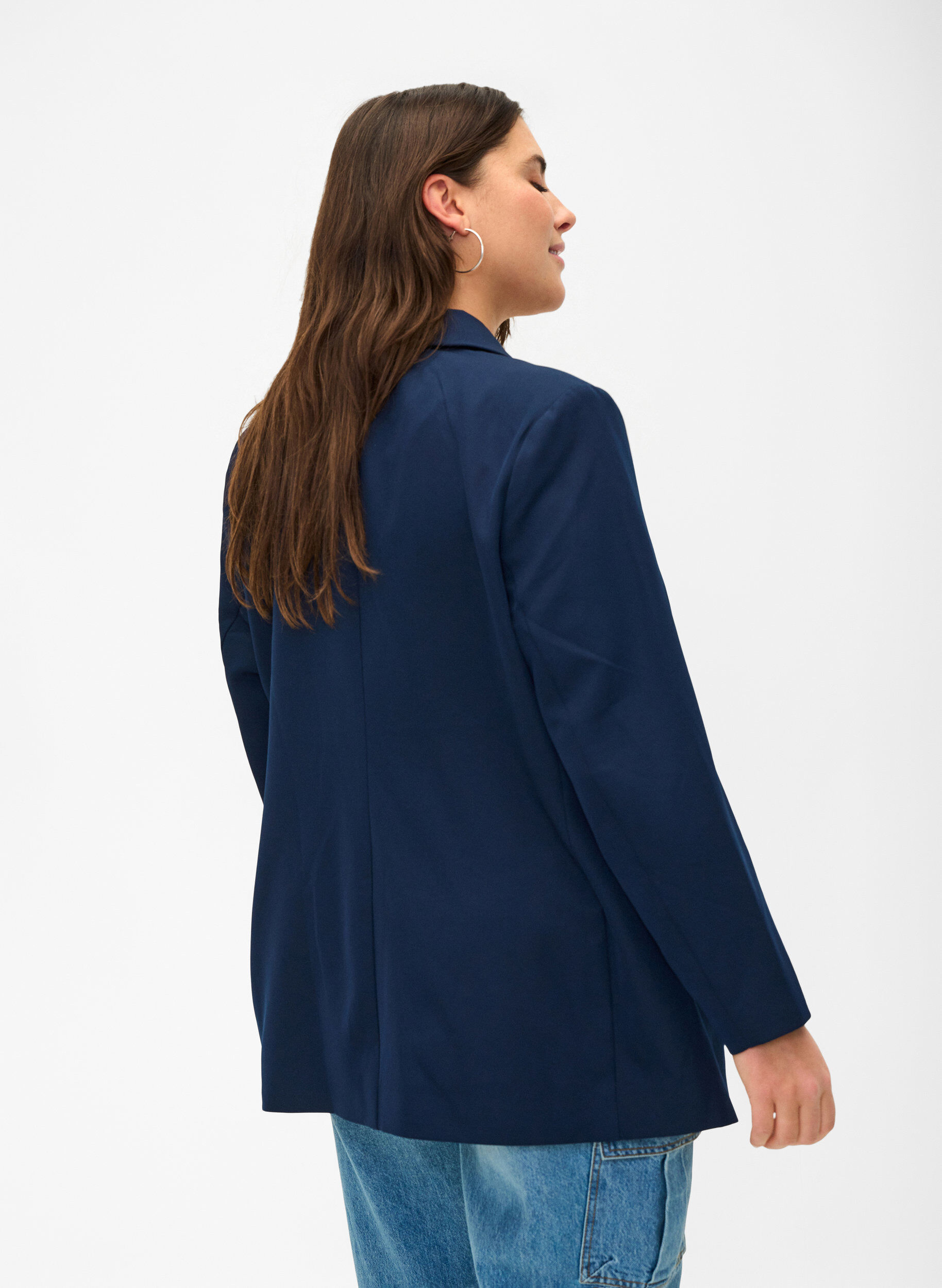 ZizziKlassieke blazer met knoopsluiting, Navy Blazer, Model image number 1