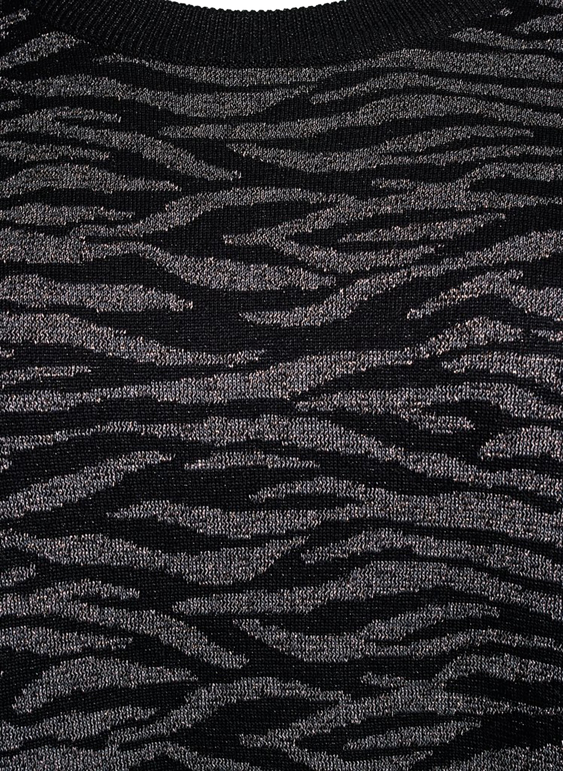 Zizzi Blouse en maille &agrave; motifs avec effet paillet&eacute;, Noir, Packshot image number 2