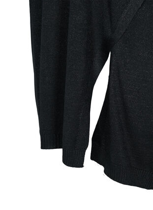 Robe en maille à paillettes et à manches courtes, Black W/Lurex, Packshot image number 3