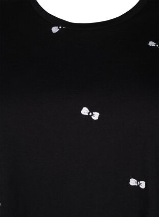 T-shirt en coton biologique avec des nœuds, Black W. Bow Emb. , Packshot image number 2