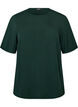 Geweven blouse met korte mouwen en ronde hals, Groen, Packshot image number 0