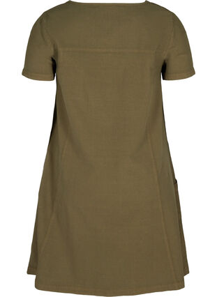 Katoenen jurk met korte mouwen, Ivy Green, Packshot image number 1