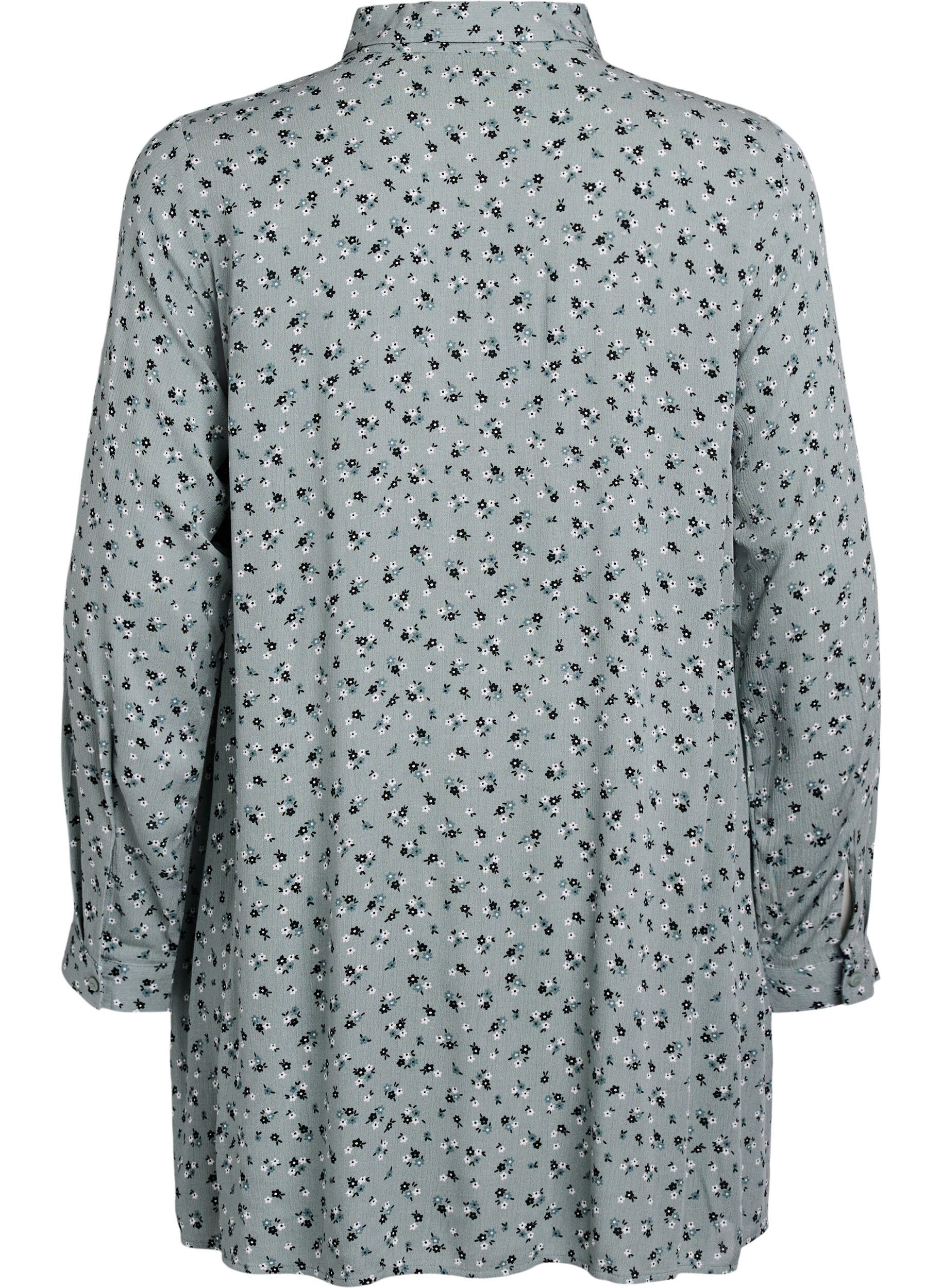 ZizziLange blouse met bloemenprint, Groen, Packshot image number 1