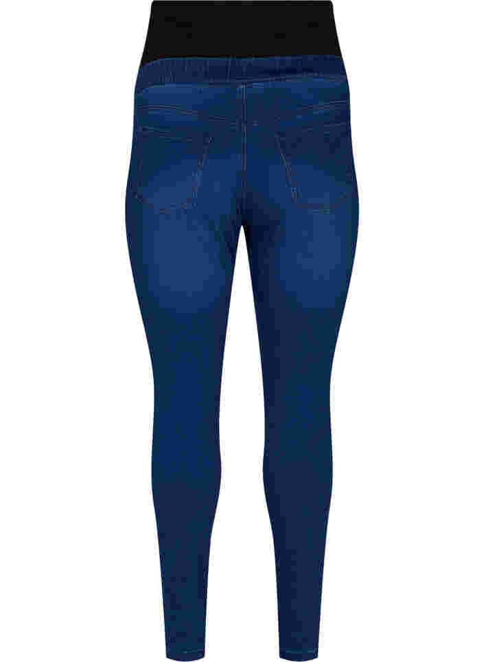 Pantalon de grossesse en coton mélangé, Dark blue denim, Packshot image number 1