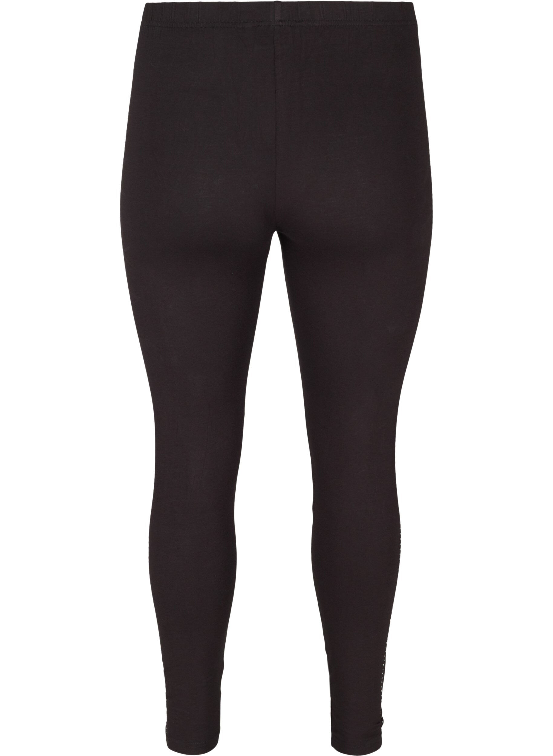 ZizziViscose legging met steentjes in de zijkant, Black, Packshot image number 1