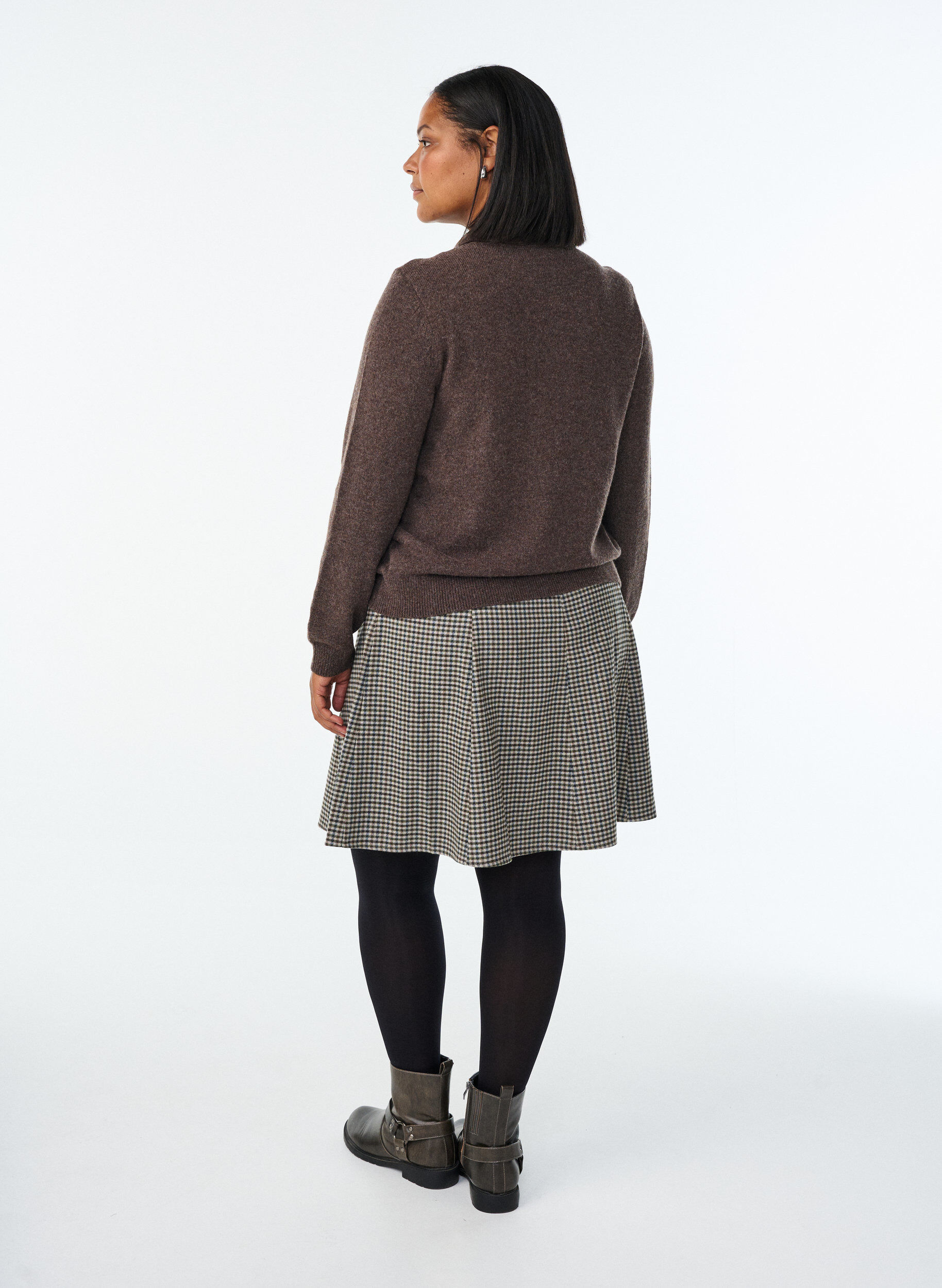 ZizziKorte A-lijn rok, Bruin, Model image number 2