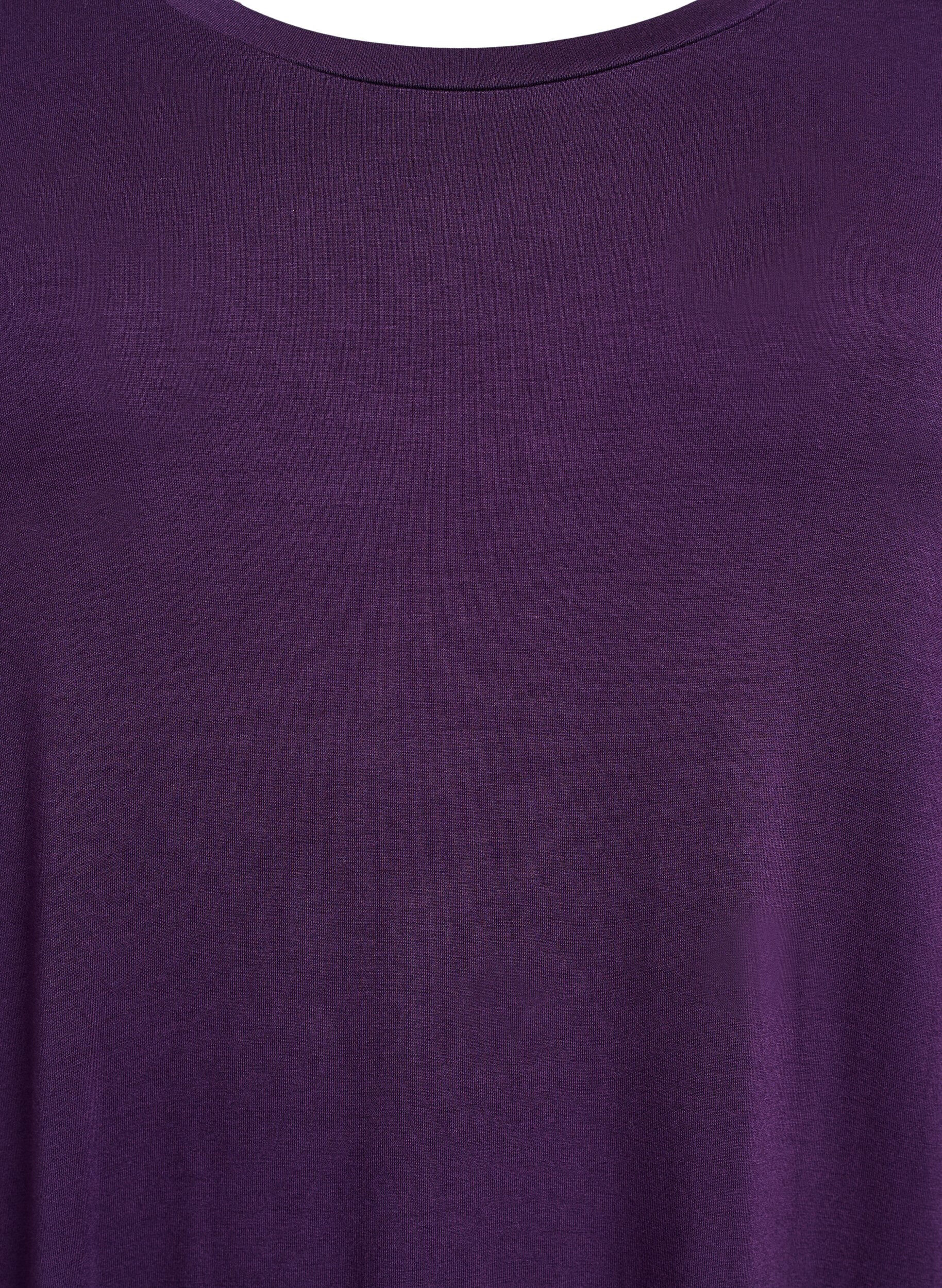 Zizzi Chemise de nuit en viscose avec dentelle, Violet, Packshot image number 2
