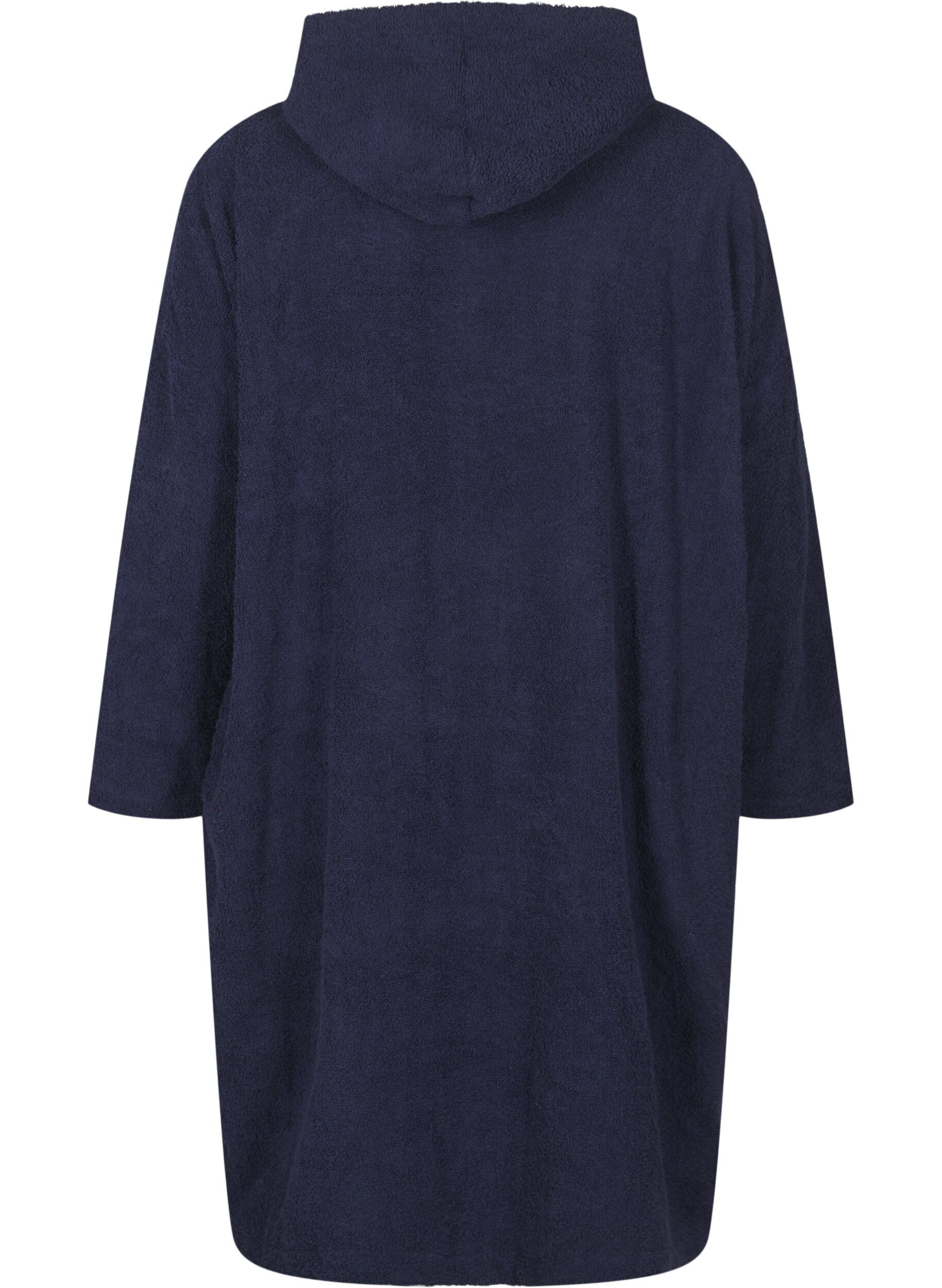 ZizziTerry poncho met capuchon, Navy Blazer, Packshot image number 1