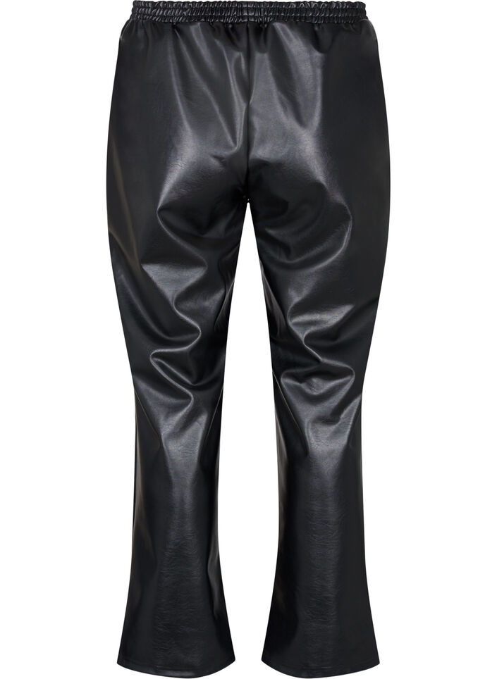 Pantalon en simili-cuir avec poches, Black, Packshot image number 1