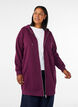 Lange hoodie met ritssluiting en zakken, Paars, Model image number 0