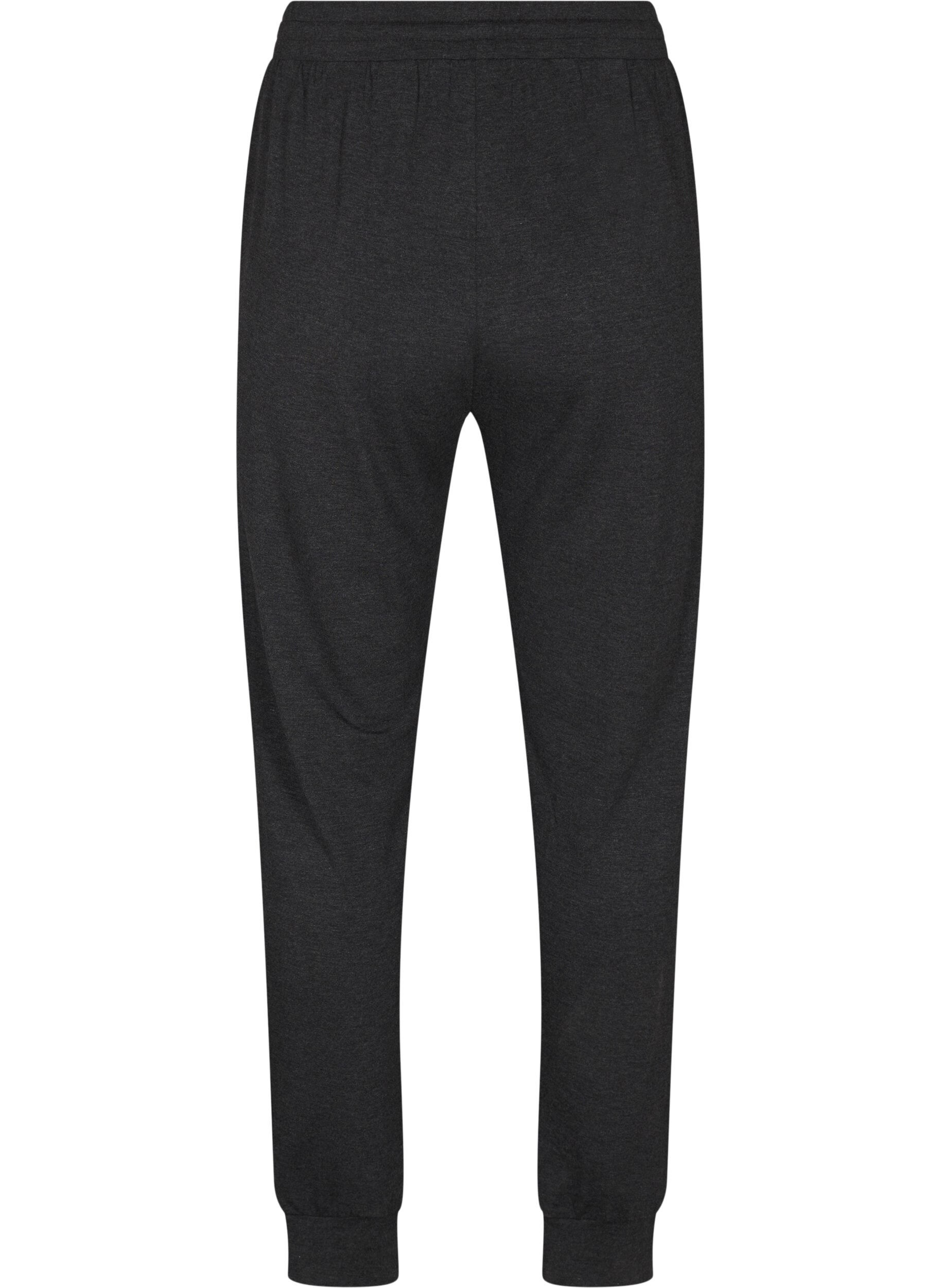 ZizziTricot broek met hoge taille, Dark Grey Melange, Packshot image number 1