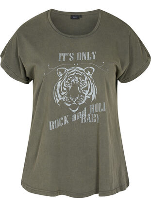 T-shirt en coton bio avec imprimé, Ivy acid Lion as s, Packshot image number 0