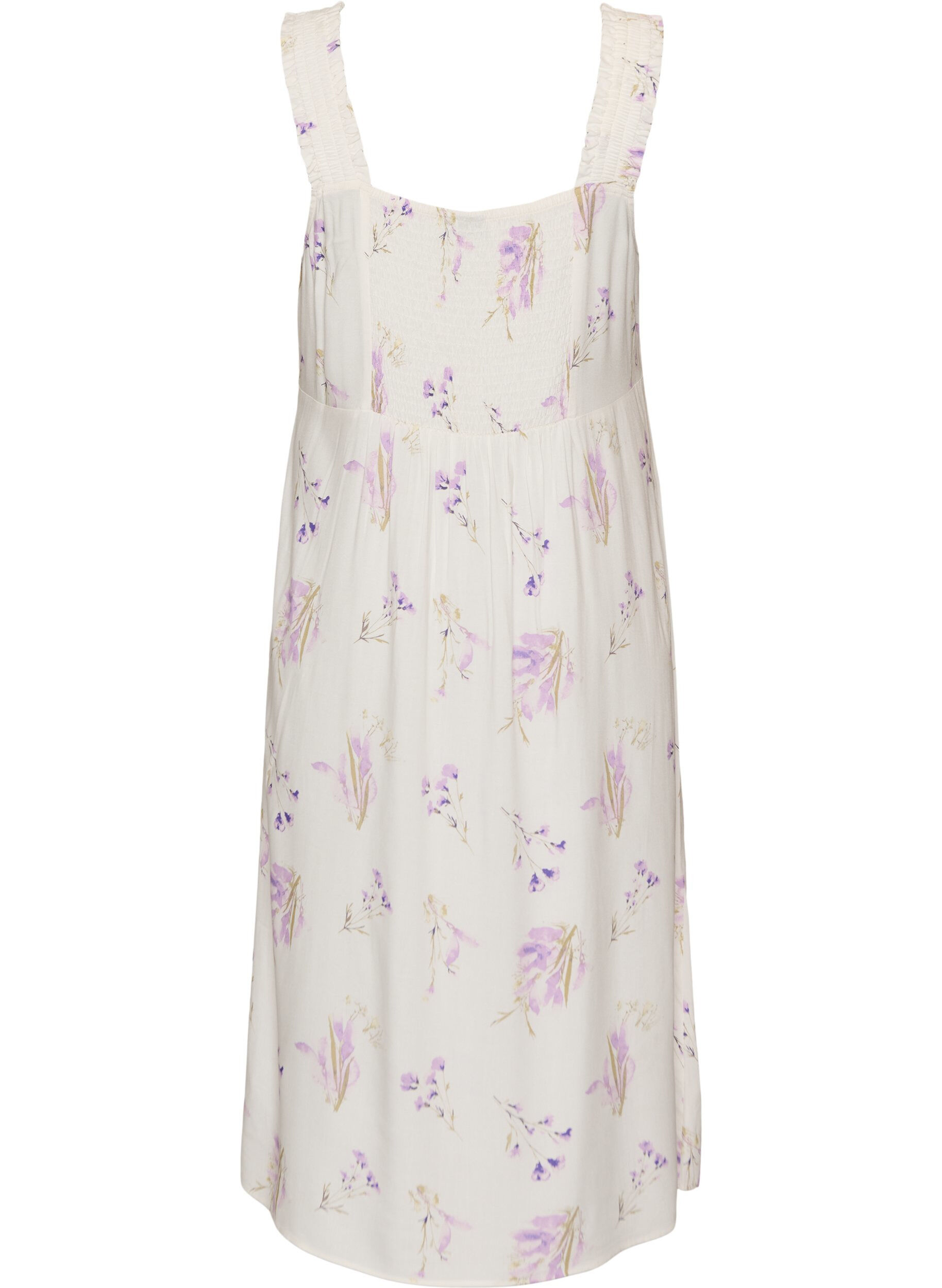 Zizzi Summer dress with wide straps, White, Packshot image number 1