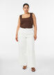 Myra high waist jeans met een wide fit, Wit, Model image number 0