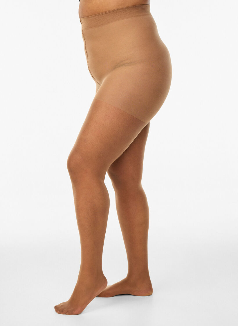 Collant &agrave; effet bronz&eacute; en 25 deniers, Beige, Model image number 0