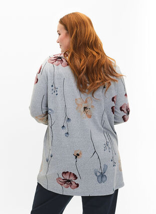 Gebloemde blouse met lange mouwen, LGM Flower AOP, Model image number 1