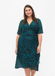 Robe midi enveloppante imprimée, Black Green AOP, Model image number 0