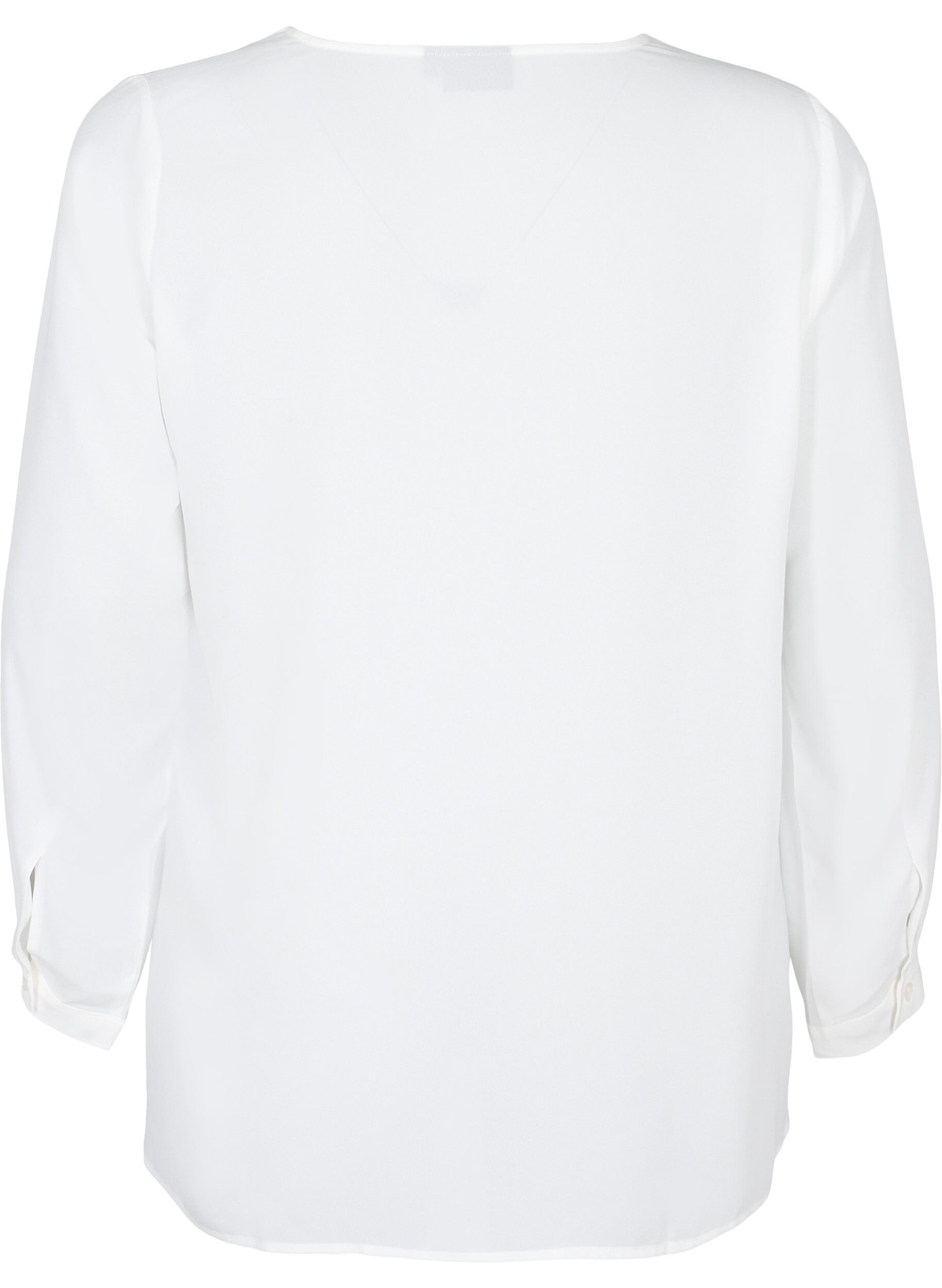 ZizziEffen shirt met V-hals, Bright White, Packshot image number 1