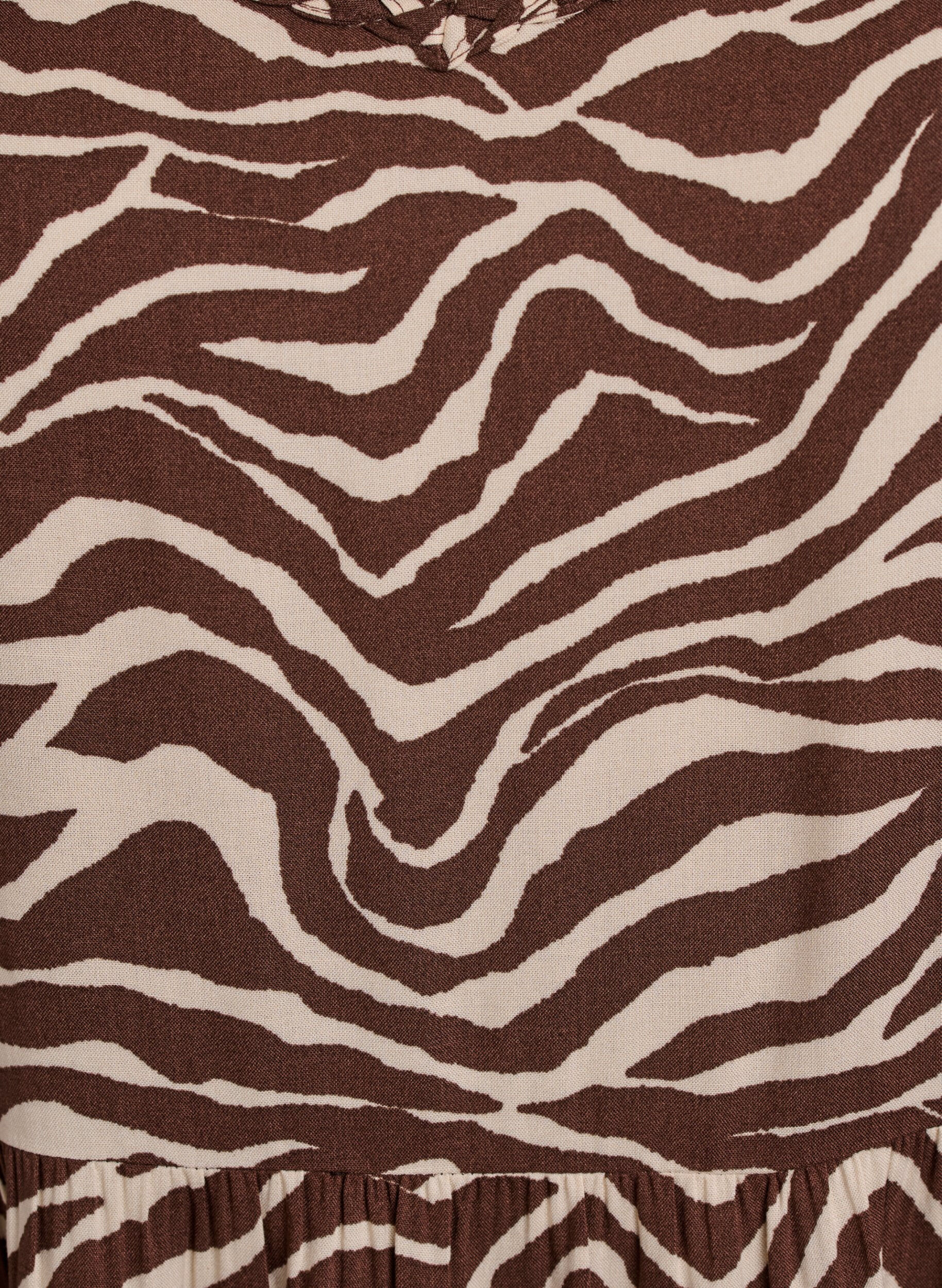 ZizziMidi-jurk met bandjes en gesmokte rug, Bruin, Packshot image number 2