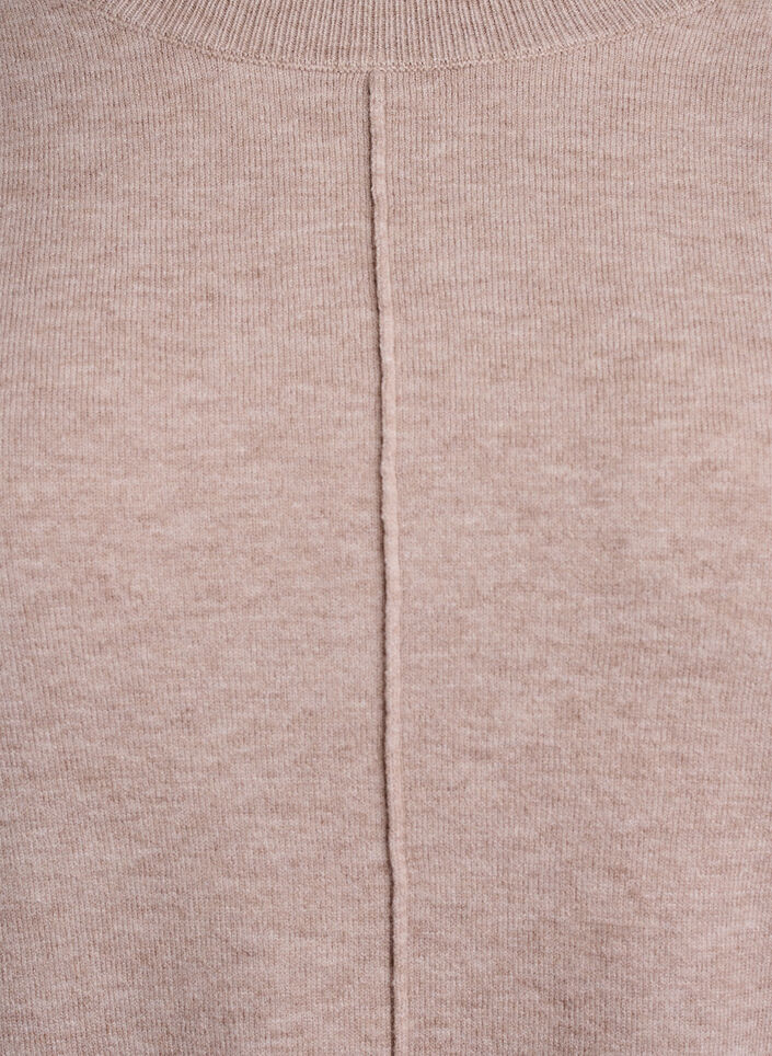 Breisel blouse met middennaad en raglan mouwen, Beige, Packshot image number 2